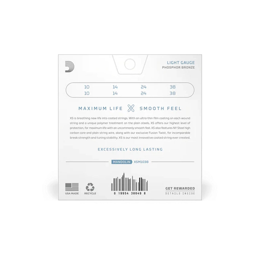 D’Addario XS Phosphor Bronze žice za mandolinu – Light (10–38)