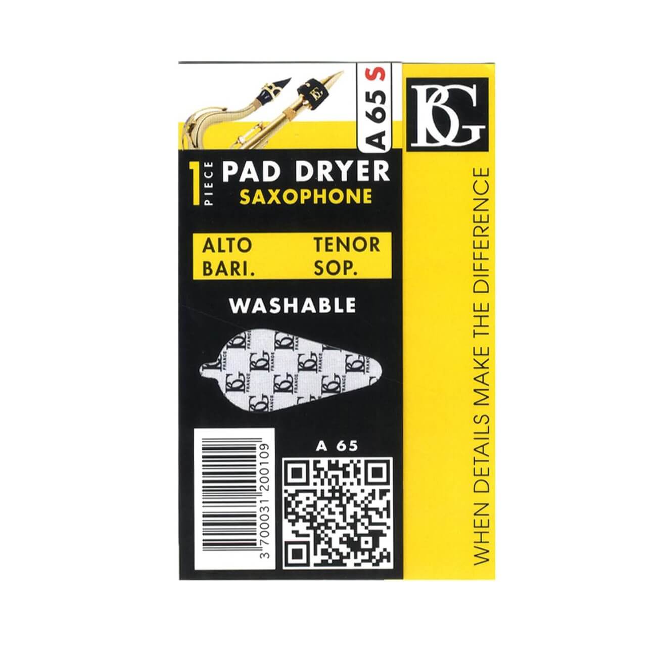 Čistač jastučića za saksofon BG A65S