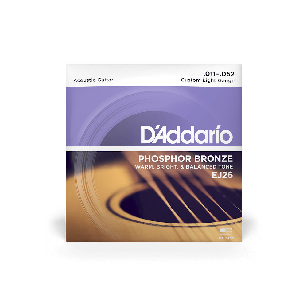 Žice za akustičnu gitaru D'Addario 11-52, EJ26, Custom Light