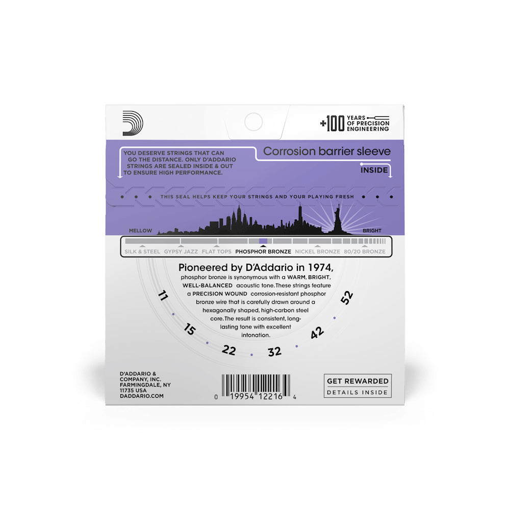 Žice za akustičnu gitaru D'Addario 11-52, EJ26, Custom Light